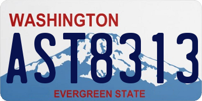 WA license plate AST8313