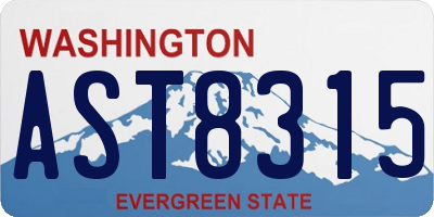 WA license plate AST8315