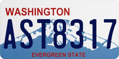 WA license plate AST8317