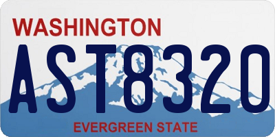 WA license plate AST8320