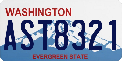 WA license plate AST8321