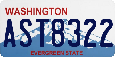 WA license plate AST8322