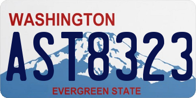 WA license plate AST8323