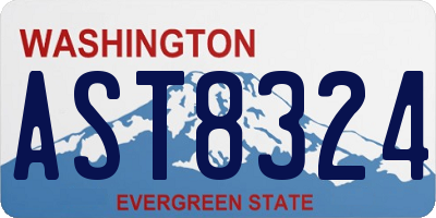 WA license plate AST8324