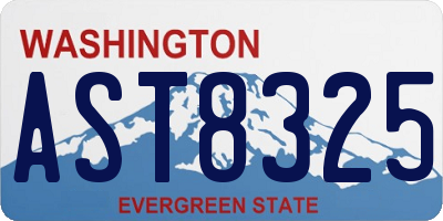 WA license plate AST8325