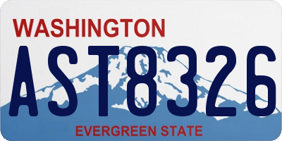 WA license plate AST8326