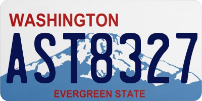 WA license plate AST8327