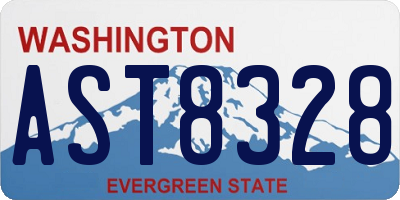 WA license plate AST8328