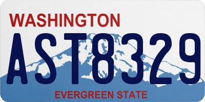 WA license plate AST8329
