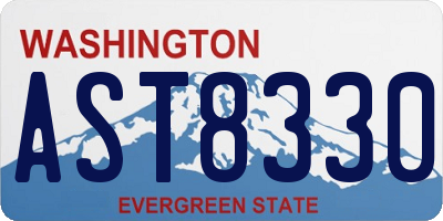 WA license plate AST8330