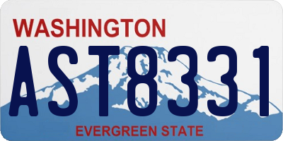 WA license plate AST8331