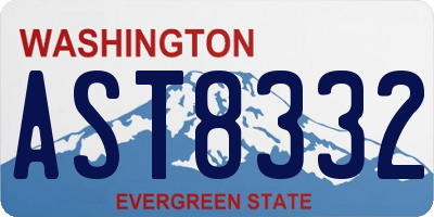 WA license plate AST8332