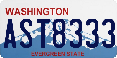 WA license plate AST8333