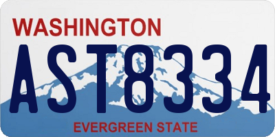 WA license plate AST8334