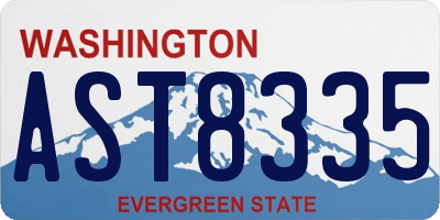 WA license plate AST8335