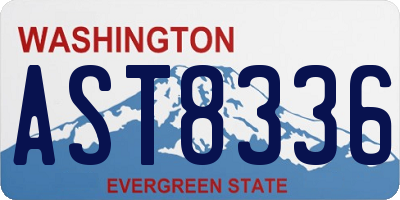 WA license plate AST8336