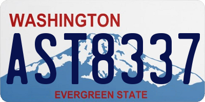 WA license plate AST8337