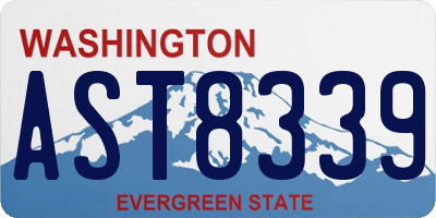 WA license plate AST8339