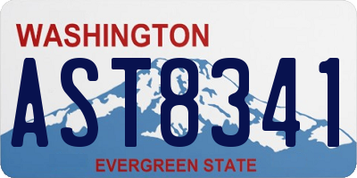 WA license plate AST8341