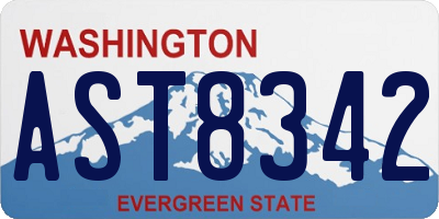 WA license plate AST8342