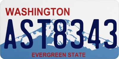 WA license plate AST8343