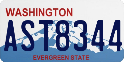 WA license plate AST8344