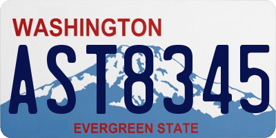 WA license plate AST8345