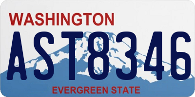 WA license plate AST8346