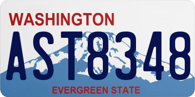 WA license plate AST8348