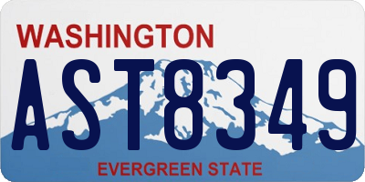 WA license plate AST8349