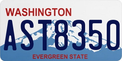 WA license plate AST8350