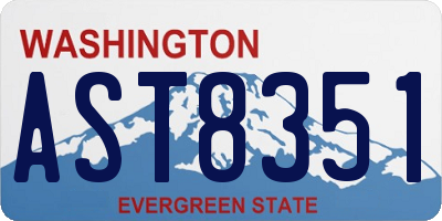 WA license plate AST8351
