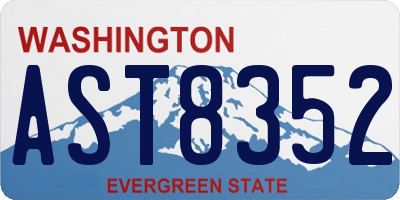 WA license plate AST8352