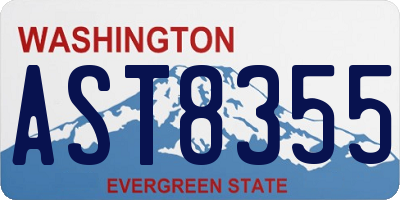 WA license plate AST8355