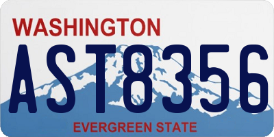WA license plate AST8356