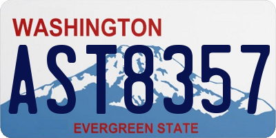 WA license plate AST8357