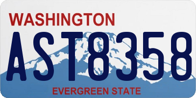 WA license plate AST8358