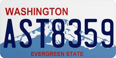 WA license plate AST8359