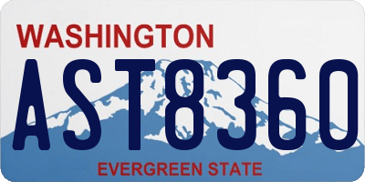 WA license plate AST8360