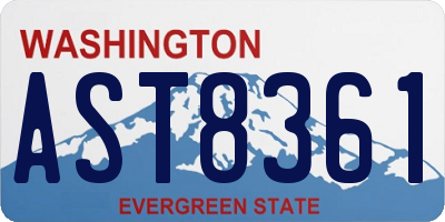 WA license plate AST8361