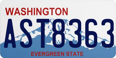 WA license plate AST8363