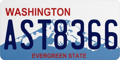 WA license plate AST8366