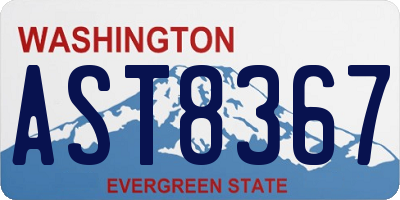 WA license plate AST8367