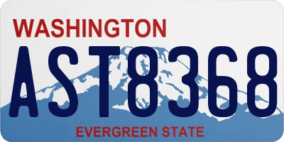 WA license plate AST8368
