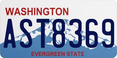 WA license plate AST8369