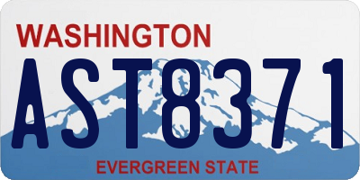 WA license plate AST8371
