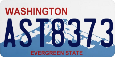 WA license plate AST8373