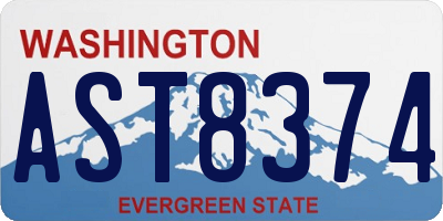 WA license plate AST8374