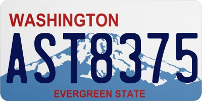 WA license plate AST8375