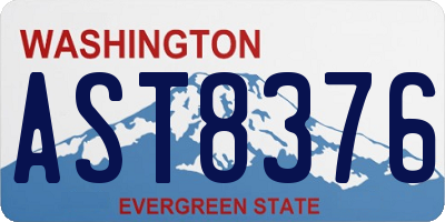 WA license plate AST8376